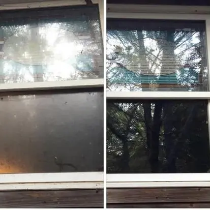 Trinity window cleaning this is an example of a before and after window cleaning